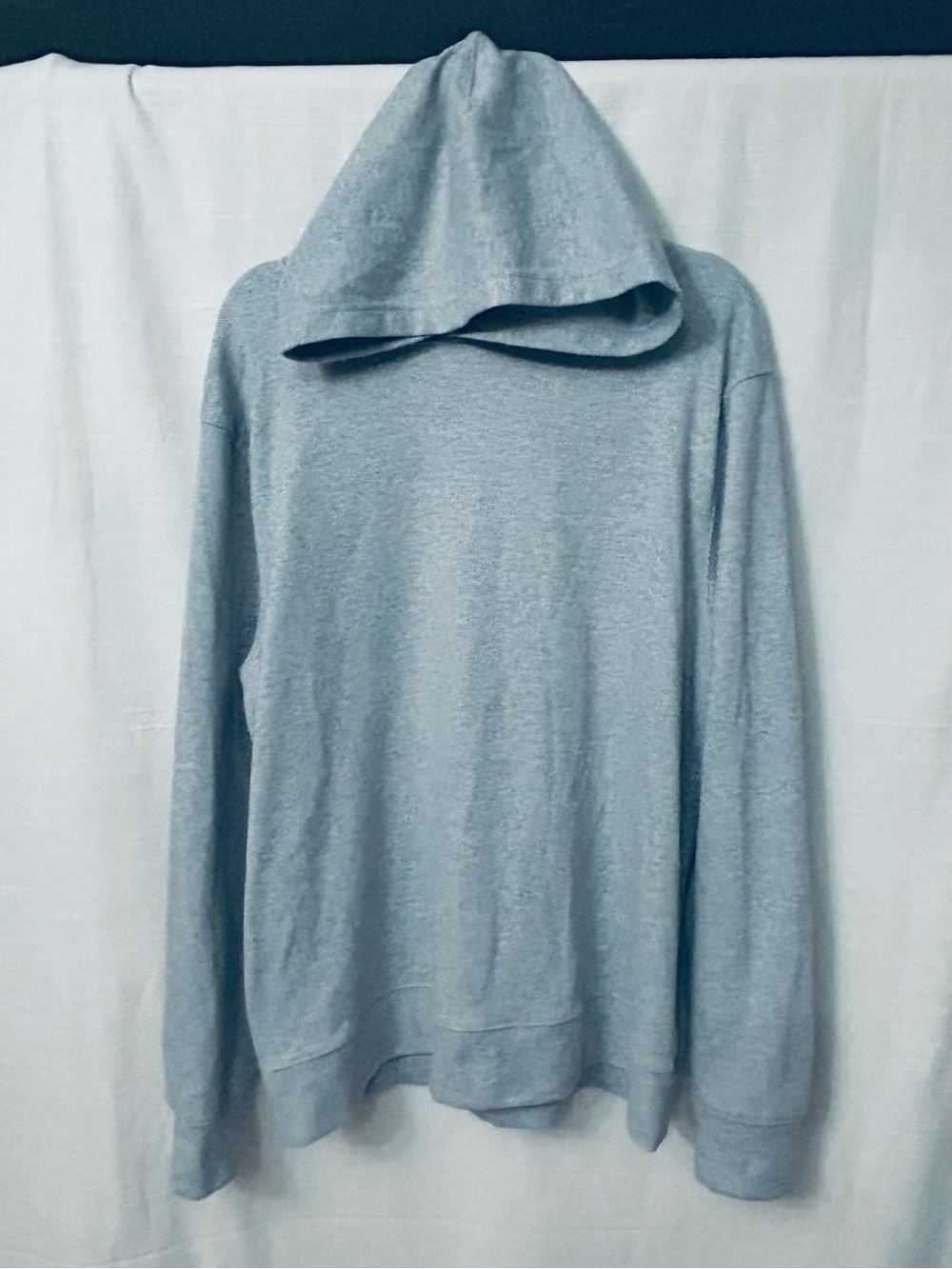 Supersoft Heathered J. Crew Factory Men's Light Gray Hooded Sweater‎
